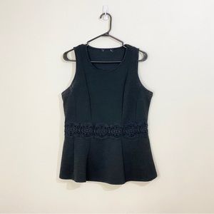 Unknown | Black Lace Peplum Blouse